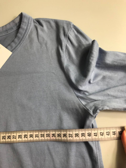 Лонг из хлопка нежно-голубого оттенка, для многослойных образов 40 размер