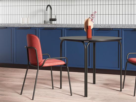 Стул ror, double frame, велюр, черный/темно-красный