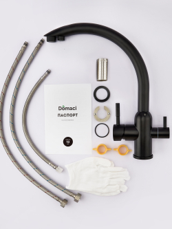 Смеситель для кухни Domaci Ливорно D8649BK черный матовый