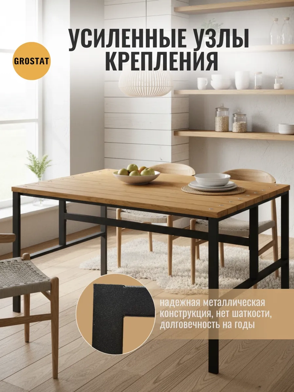 Стол садовый обеденный для дачи Frame