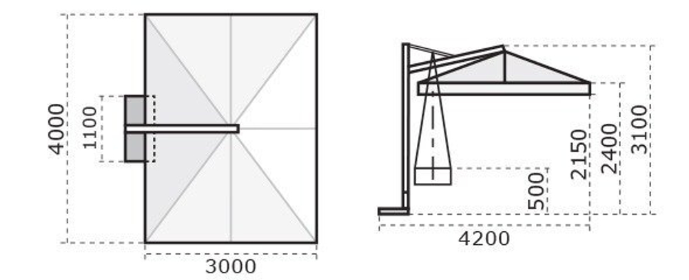 Зонт профессиональный Galileo Dark, антрацит, слоновая кость