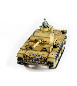 Р/У танк Taigen 1/16 Panzerkampfwagen III (Германия) дым, свет (для ИК боя) V3 2.4G RTR пустыня