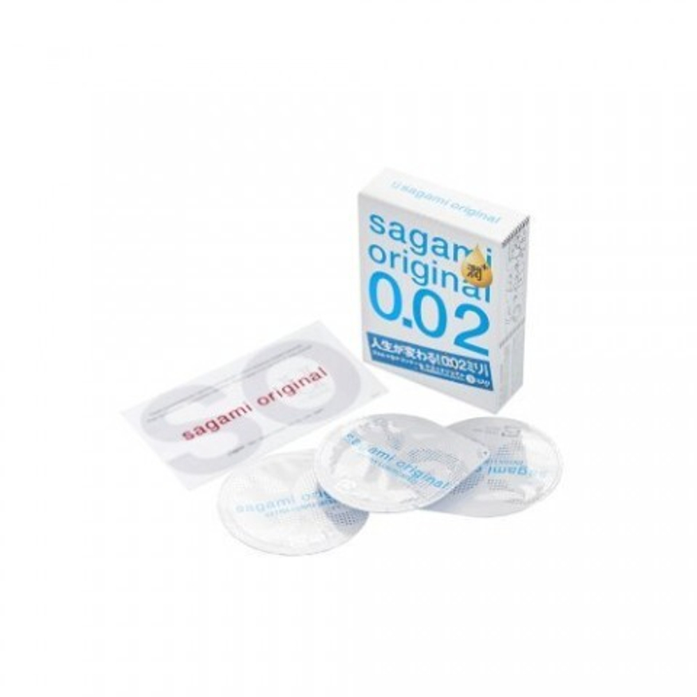 Презервативы SAGAMI Original 002 EXTRA LUB полиуретановые 3 шт.