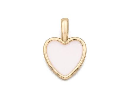 Подвеска Сердце с молочной эмалью