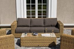 "Боно" лаунж-зона из искусственного ротанга, цвет соломенный