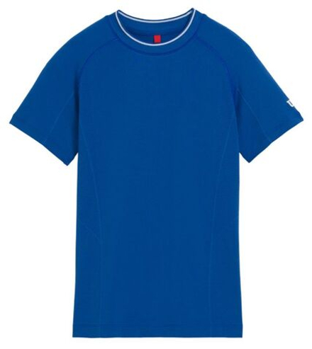 Футболка для мальчика теннисная Wilson Kids Team Seamless Crew - небесный