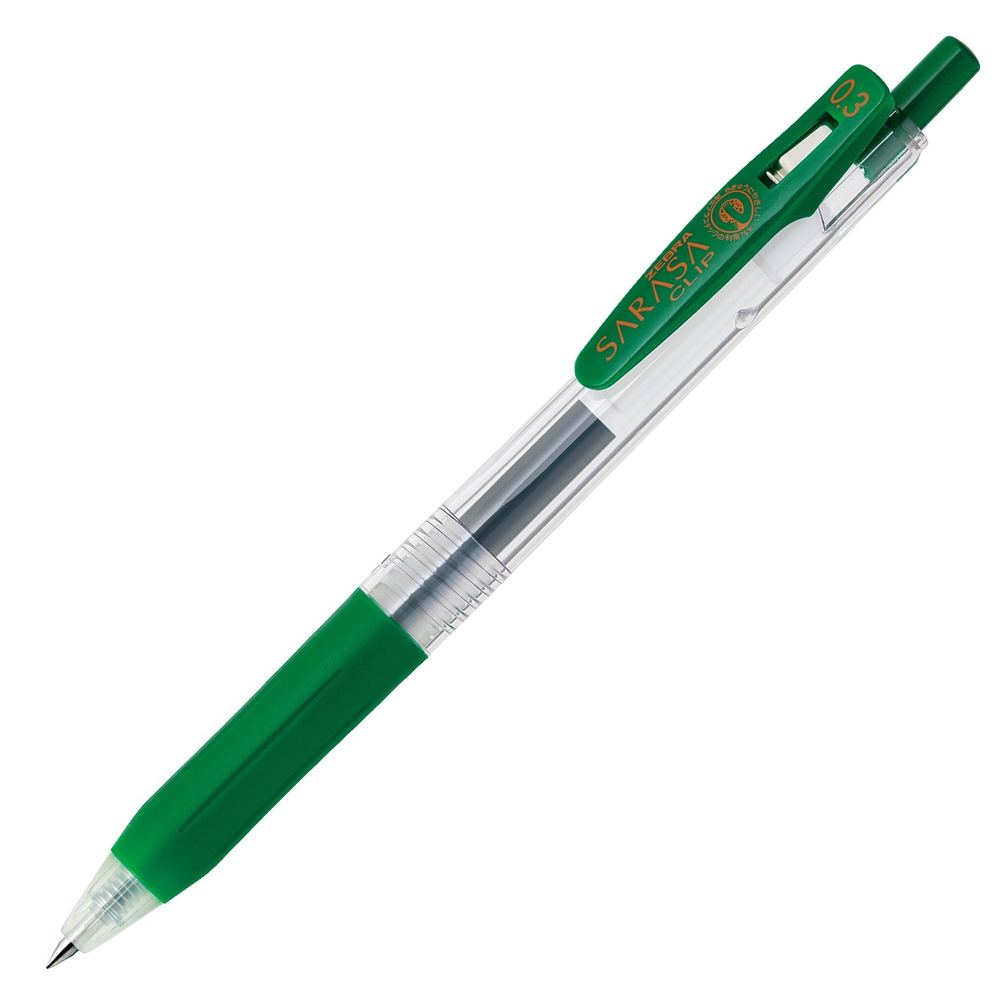 Ручка гелевая Zebra Sarasa Clip 0.3 темно-зелёная / Viridian