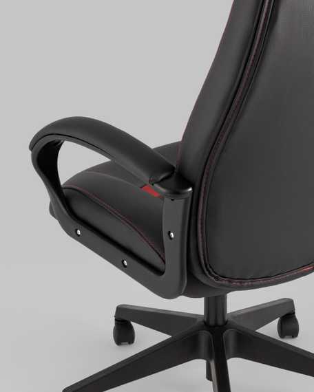 TopChairs ST-CYBER 8 RED ткань/экокожа черный/красный