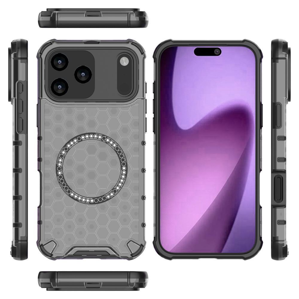 Прозрачный чехол Honeycomb Magnetic Case для iPhone 17 Pro Max