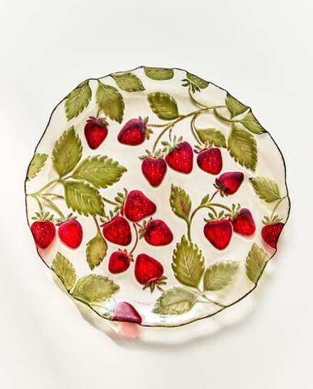 Zara Home тарелка десертная из стекла, цвет бордовый, 21 см