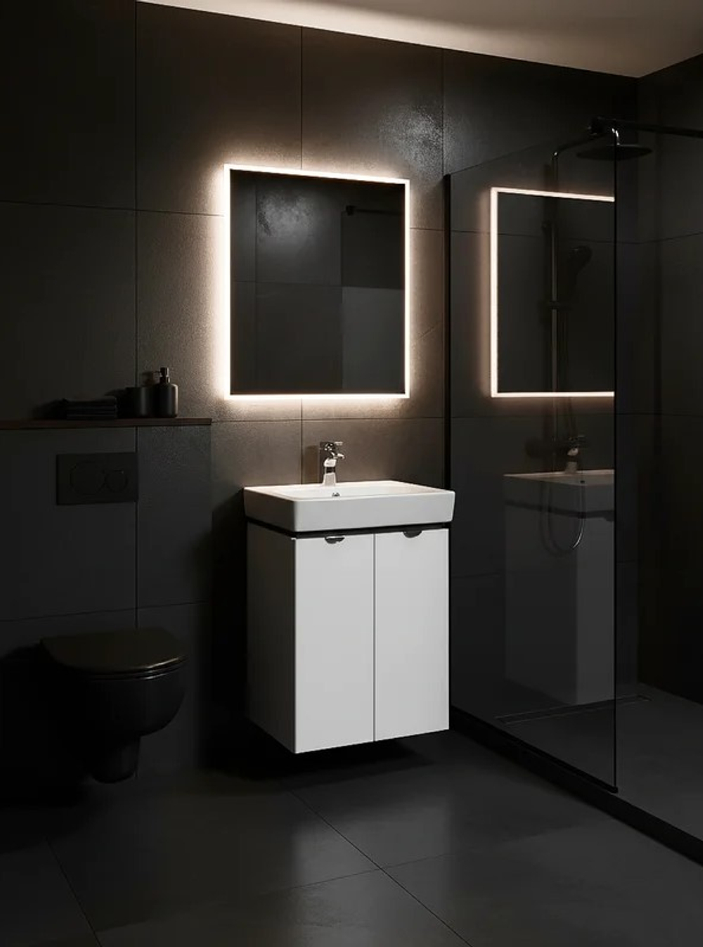 Тумба под раковину AQUATON Скай 55 напольная, белая (1A238101SY010)