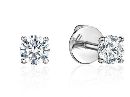 Пусеты с лабораторно-выращенными бриллиантами по 0.2 ct