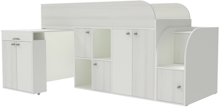 Кровать-чердак КарИВи Малыш 3 Белый  Белое Дерево