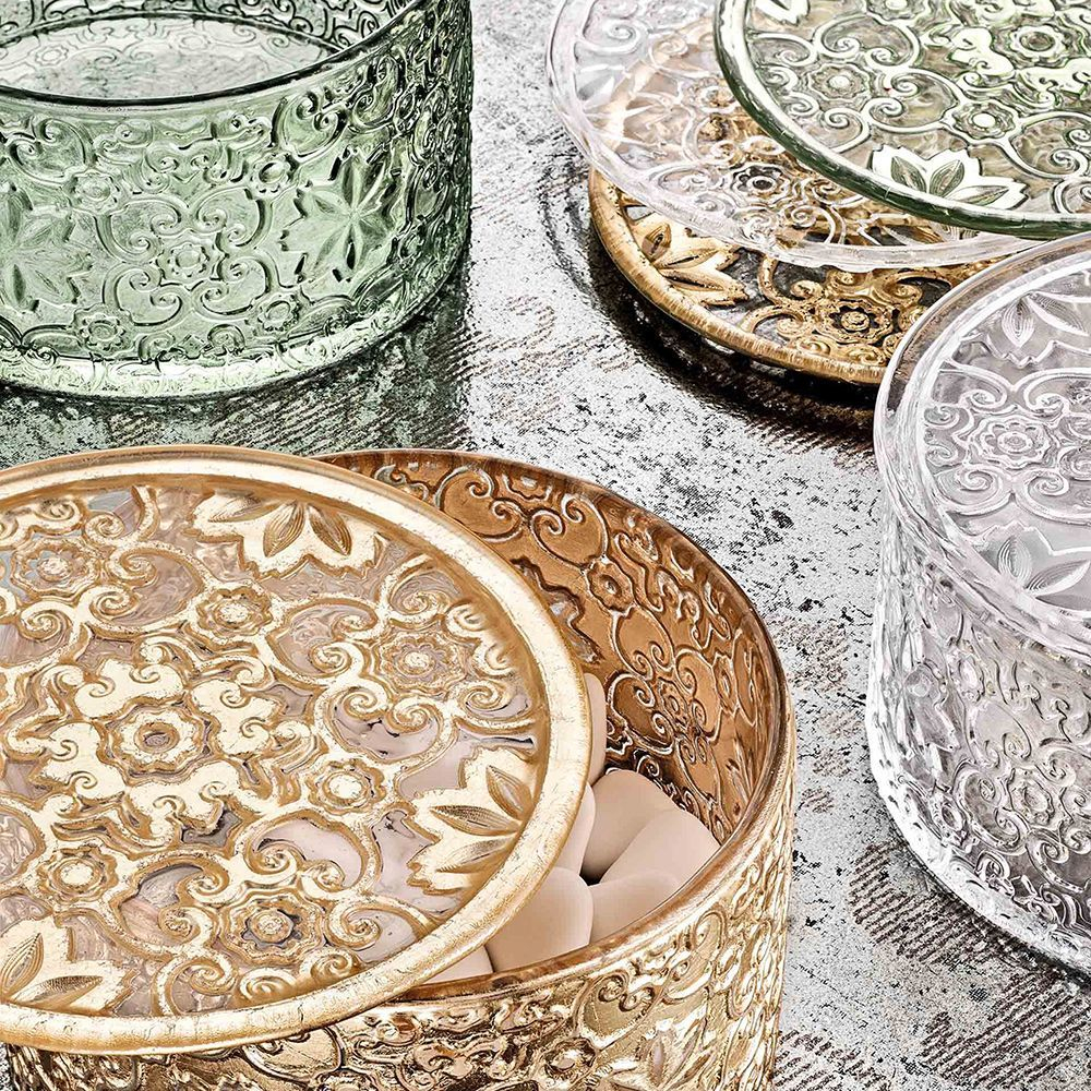 Емкость для сладостей 7х12см IVV Arabesque золотая Италия фото