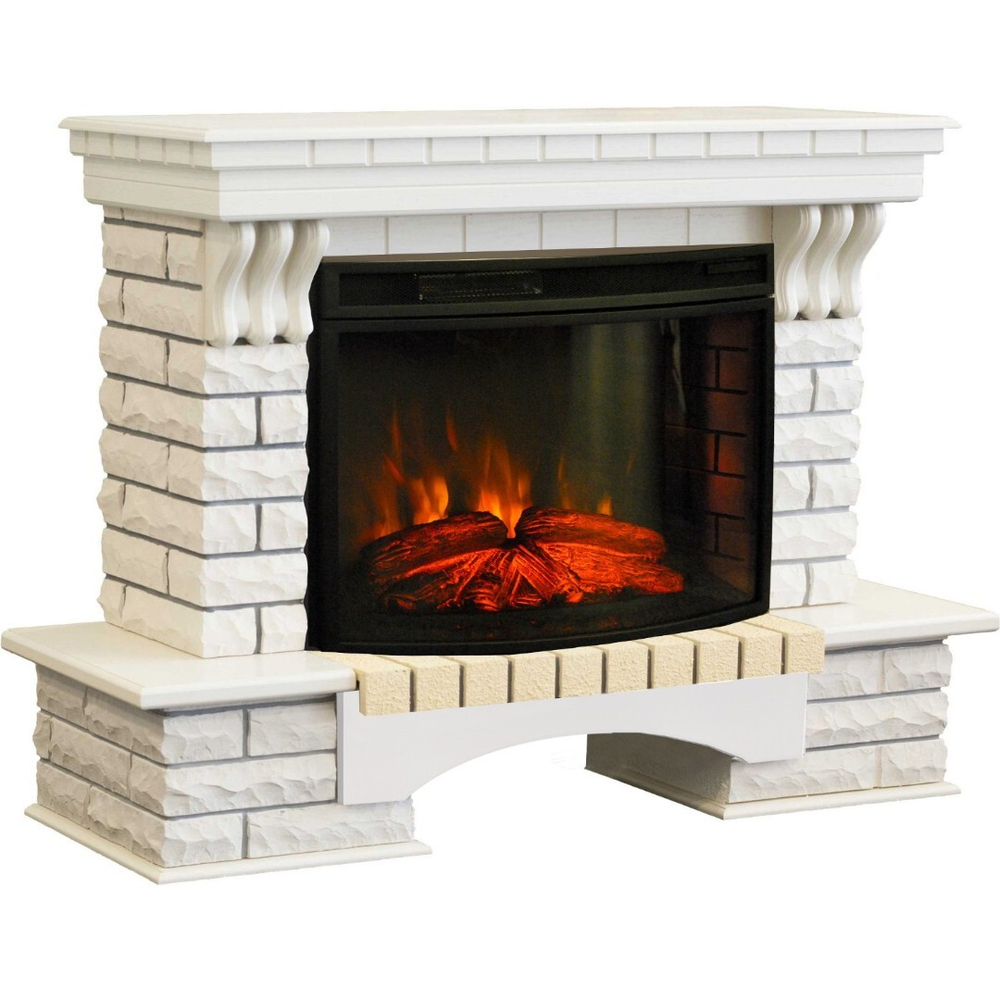 Электрокамин RealFlame Philadelphia 25,5/26 DN орех с очагом 3D Helios 26