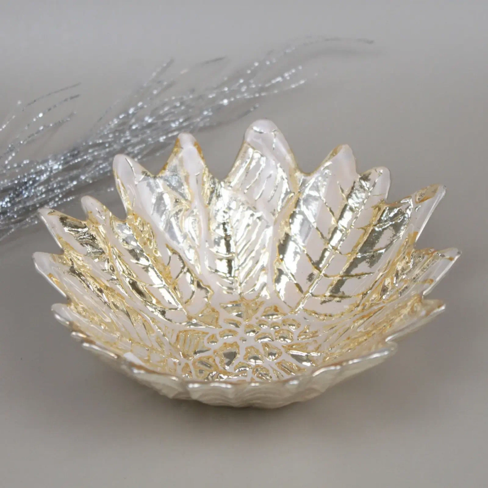 Блюдо 16см «Ледяной цветок» золото