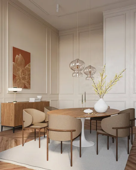 Стул Lando, орех с коричневой обивкой