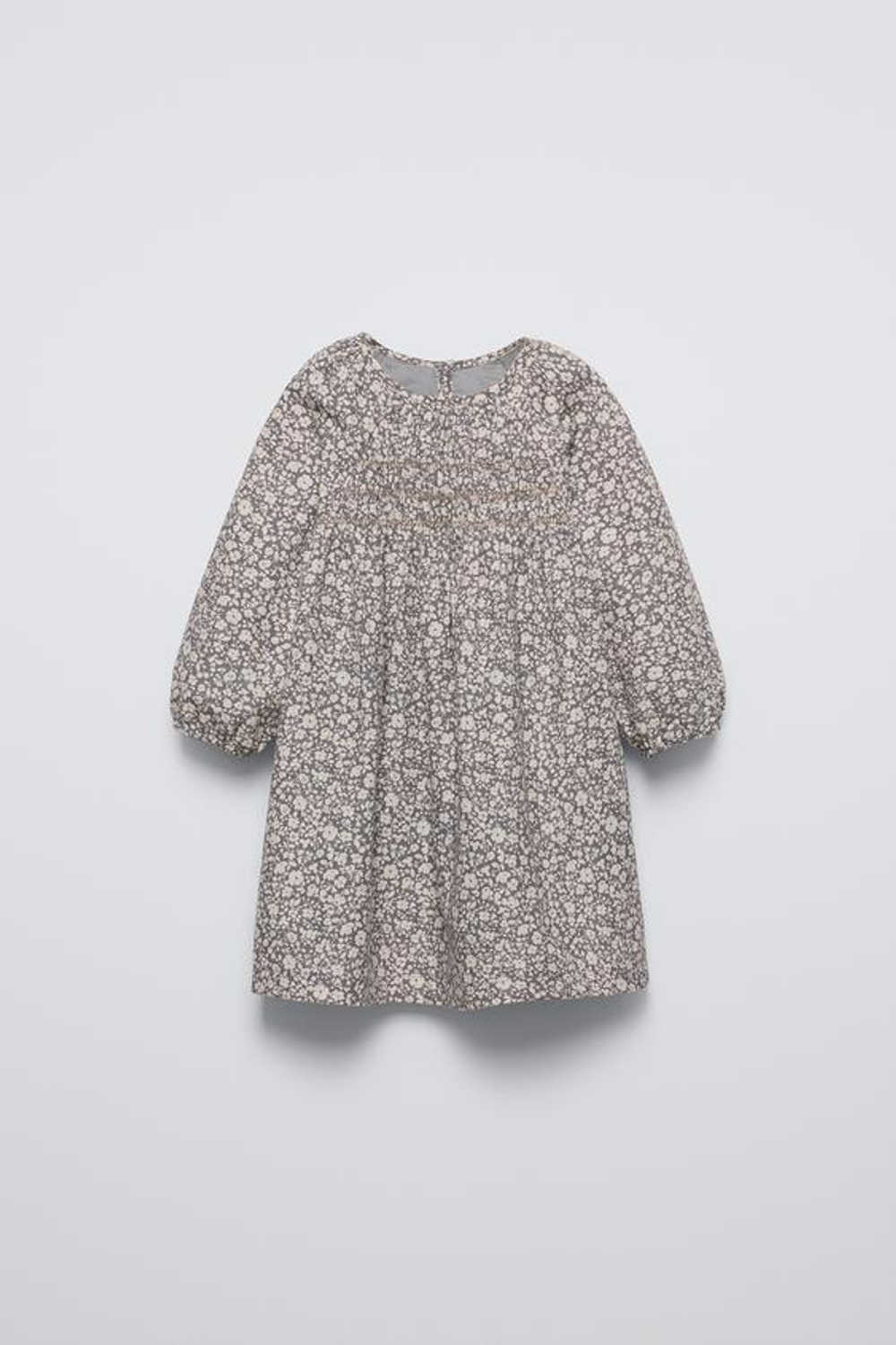 ZARA ПЛАТЬЕ С ЦВЕТОЧНЫМ ПРИНТОМ, СЕРЫЙ