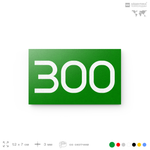 Номер на дверь 300, табличка на дверь для офиса, квартиры, кабинета, аудитории, склада, зеленая 120х70 мм, Айдентика Технолоджи