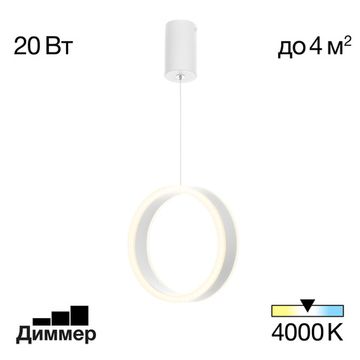 Подвесной светильник 20W 4000K CL719000 белый Дуэт Citilux