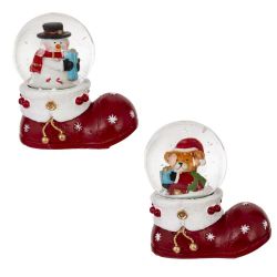 GAEM Фигурка декоративная "Дед Мороз/Снеговик" в стекл шаре, L5 W4,5 H7 см, 2в.