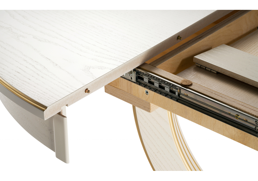 Стол деревянный Woodville Дорсет молочный, золото