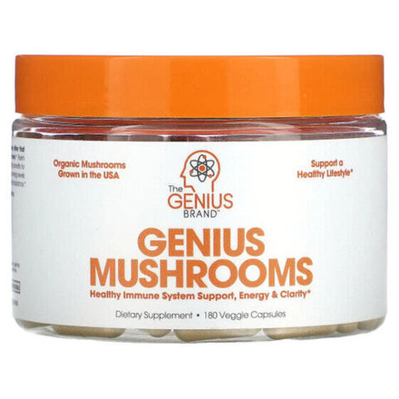 Грибы The Genius Brand, Genius Mushrooms, 180 растительных капсул