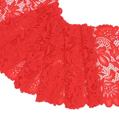 Кружево эластичное красно-алое 23 см, Китай