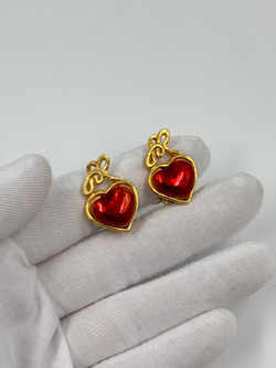 Клипсы с красными сердечками Sonia Rykiel