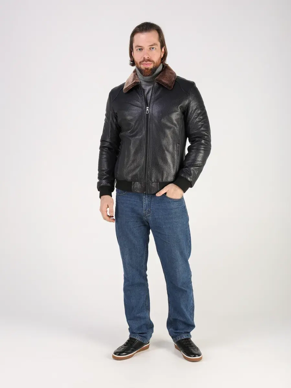 Дубленка зимняя куртка натуральная кожаная