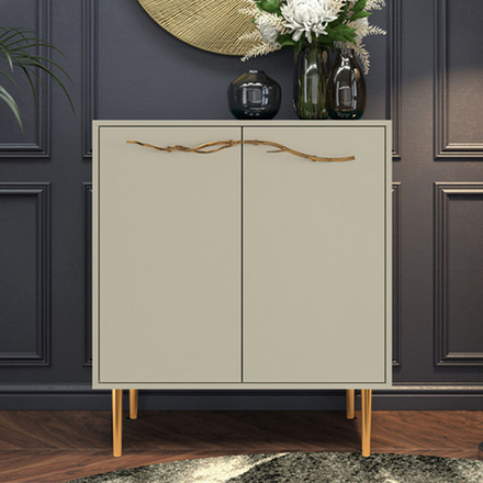 Комод Арт Колор matte Стайл Голд с 2 полками Серый шелк матовый