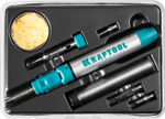 KRAFTOOL SolderGas, 70 B, 30 - 70 Вт, 1300°С, горелка, фен, набор 8 в 1, газовый паяльник (55504-H8)