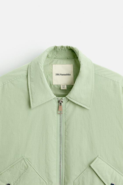 ZARA X NANUSHKA СТЕГАНАЯ КУРТКА-БОМБЕР, ЦВЕТ МОРСКОЙ ВОЛНЫ