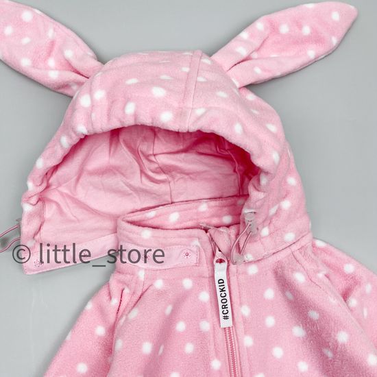 Комбинезон флисовый "Зайчик с точками" Розовый