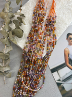 Бусины циркона (фианиты) 3 мм, нить 37 см, микс