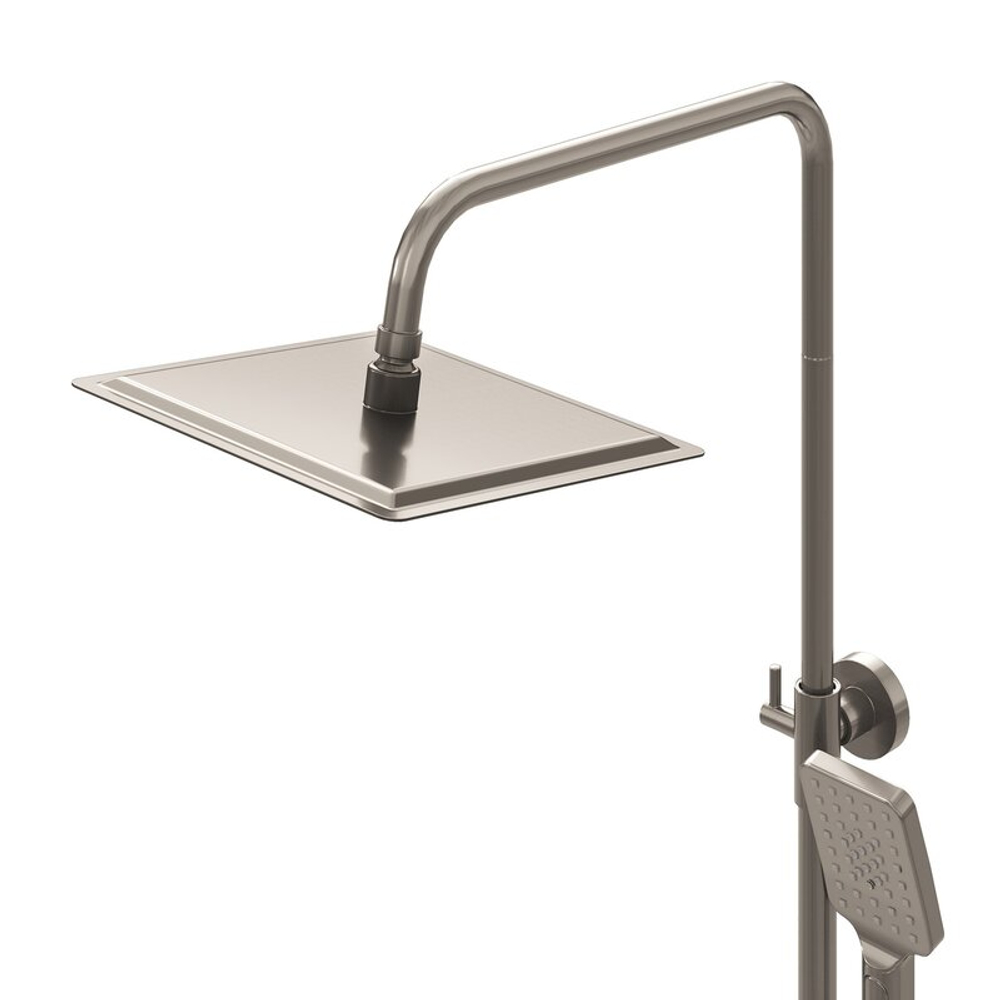 Душевая стойка Grossman Cosmo 500.K35.02.120 с верхним душем,ручной лейкой и смесителем, брашированный никель,1 место