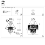 SL6201.103.55 Люстра подвесная ST-Luce Серебристый/Прозрачный LED 1*55W 3000K/4000K/6000K