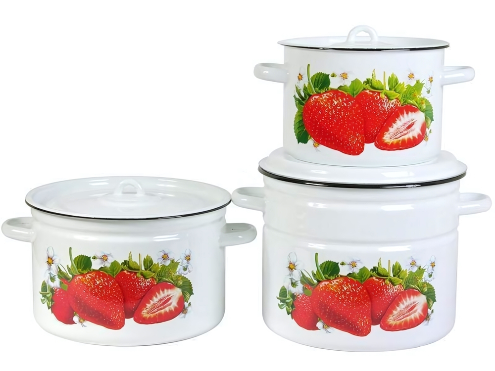 Набор кастрюль "Клубника садовая" 24075