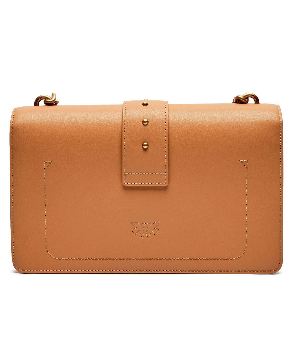 Кожаная сумка-мессенджер love one classic Pinko - коричневый(100053 A0F1)