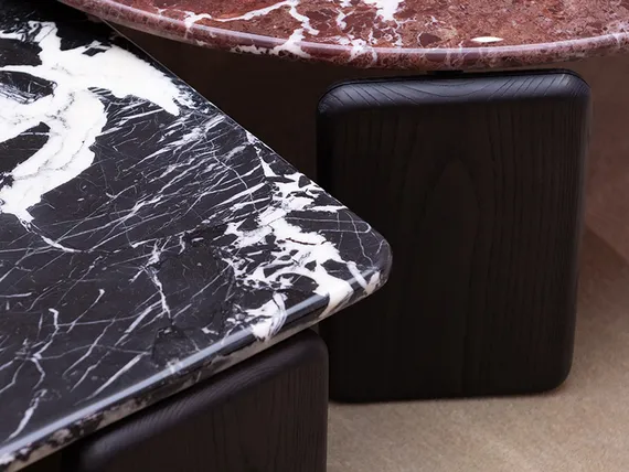 Стол журнальный 4614, 110х110 см, черный мрамор