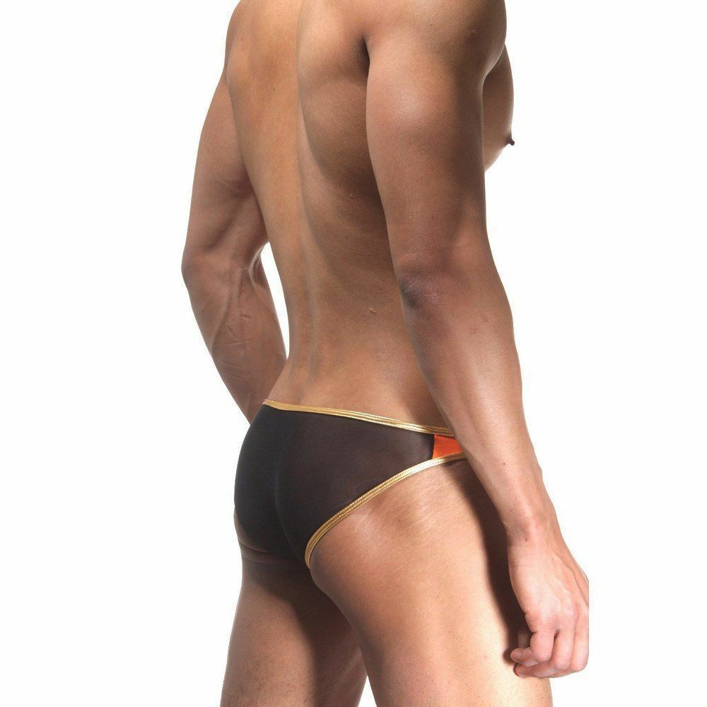 Мужские трусы слипы оранжево-черные Cosmos Colors  L20OBG