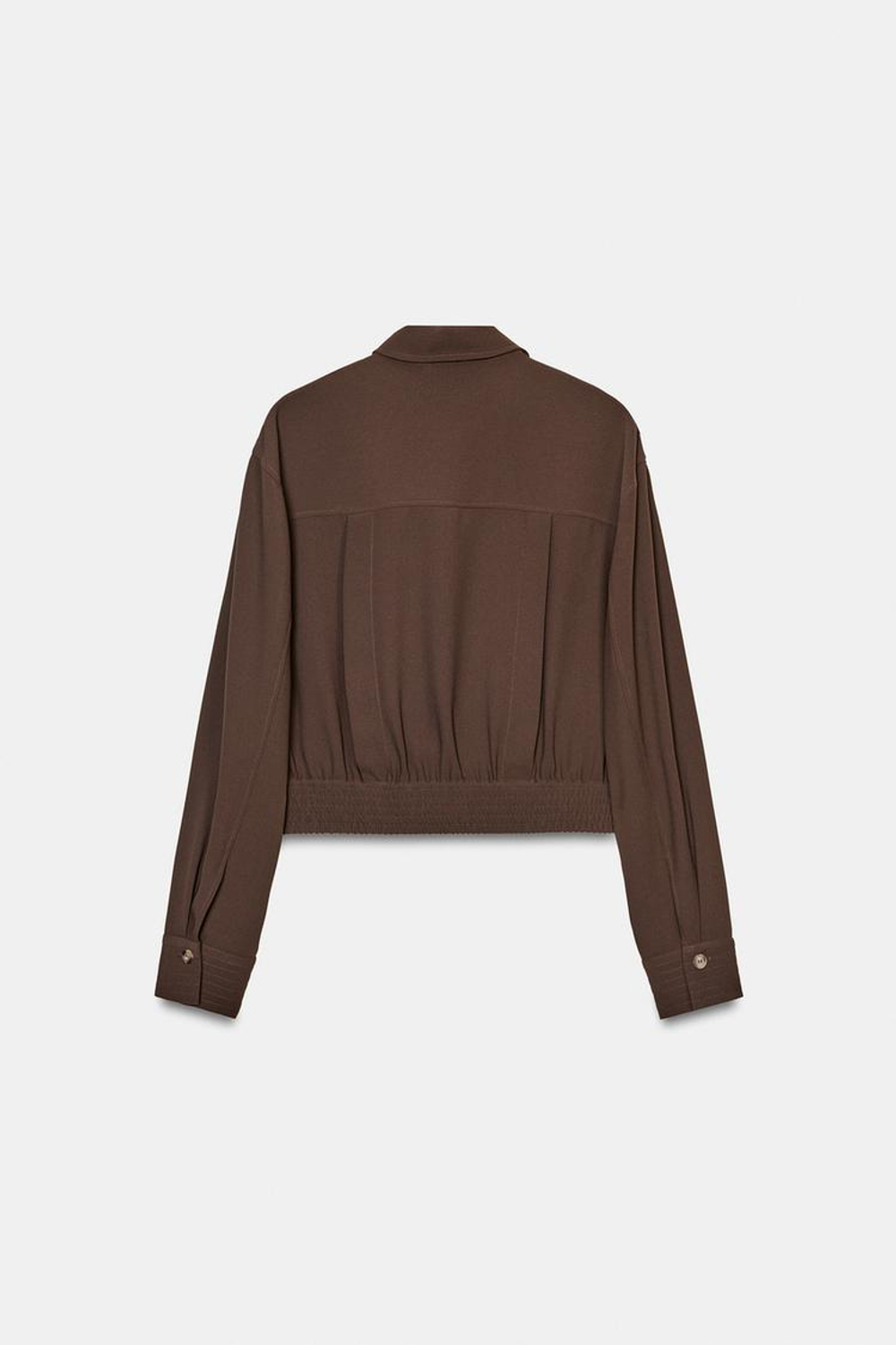 ZARA РУБАШКА C ХЛЯСТИКАМИ НА ПЛЕЧАХ, КОРИЧНЕВЫЙ