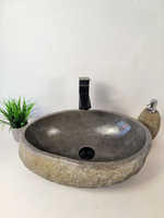 Раковина из речного камня RS-65956 48х33х15 из натурального камня