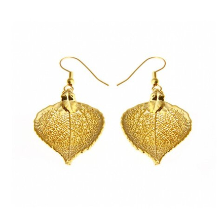 Серьги Ester Bijoux Осина в виде листьев LF30C-G BR