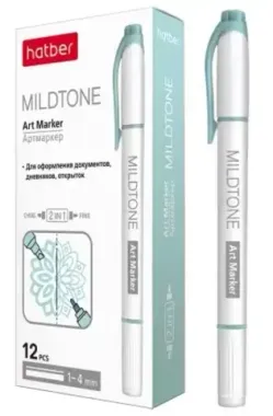 Артмаркер (Хатбер) Mildtone Pastel Двухсторонний Бирюзовый 12шт. в картонной коробке HL_060861