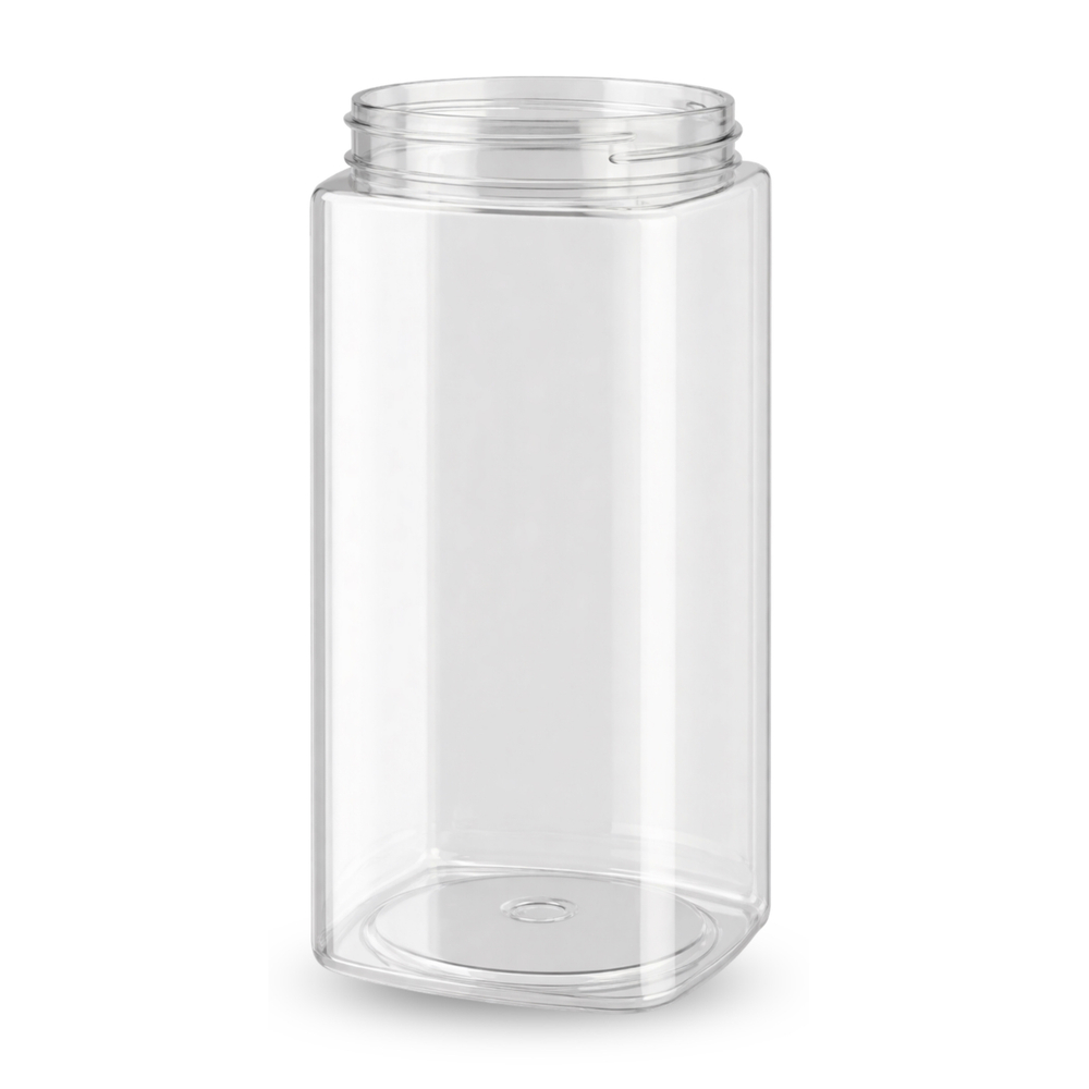 Банка ПЭТ 1200 мл (89) прозрачная квадратная