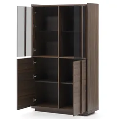 Витрина Onix из массива ореха и орехового шпона темная отделка 101 x 170 см