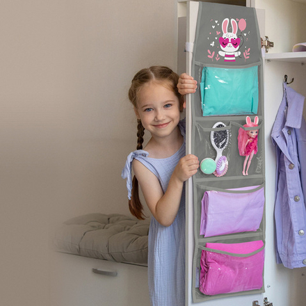 Кармашки для детского сада на липучке. Зайка