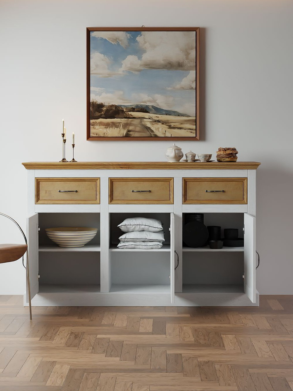 Комод Ландхаус 3 двери 3 ящика