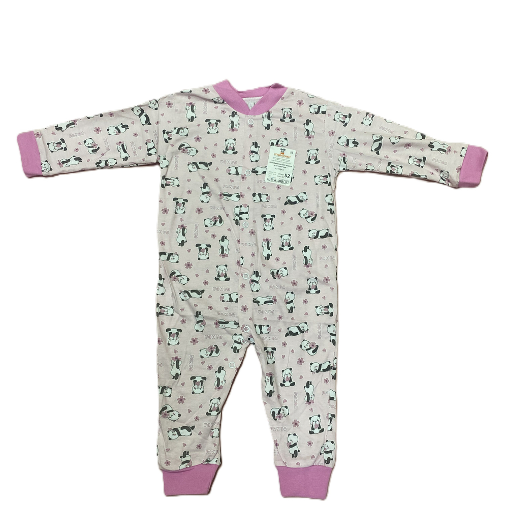 Комбинезон для девочки на кнопках без ножек из кулирки (100% хлопок) на рост 80 см